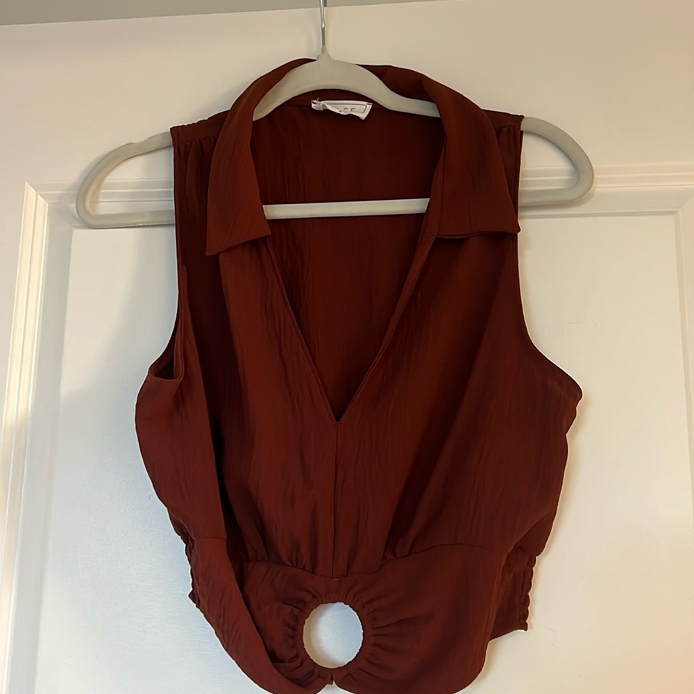 Sage maroon top